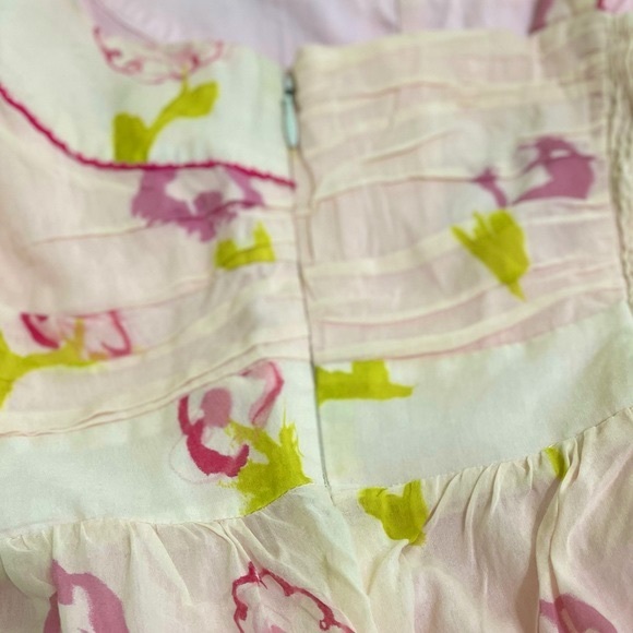 Anthropologie Floreat Morning Stroll Cat Dress Fit Flare Floral Smocked Retro 6 - Picture 10 of 16